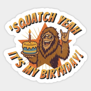 Bigfoot Birthday Funny Sasquatch Party Rock Adult Cryptid Sticker